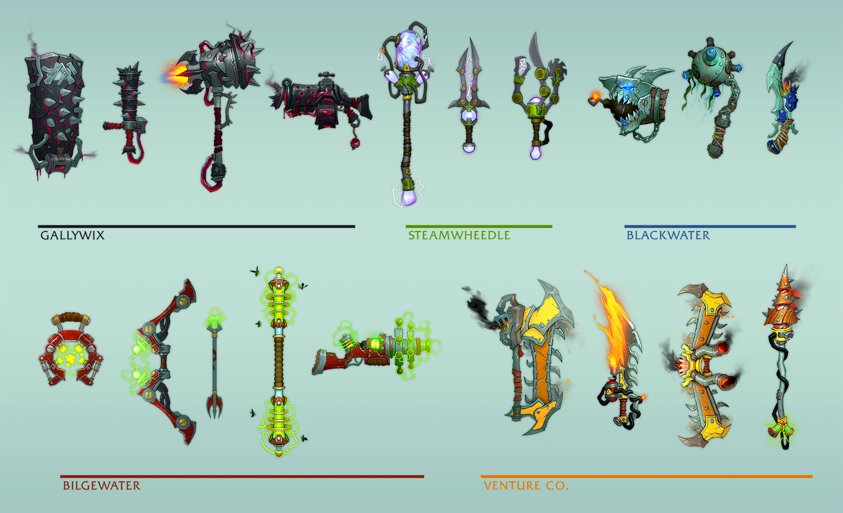 Wo W the War Within Undermine(d) Goblin Raid Weapons Concept